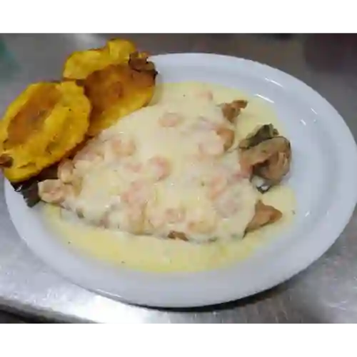Trucha Gratinada con Camarones