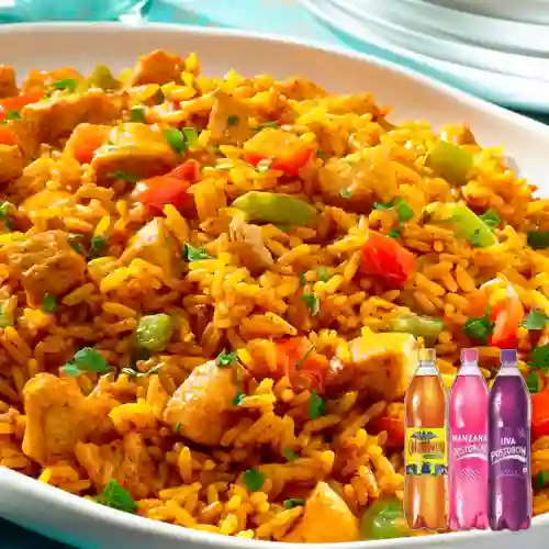 Combo Arroz con Pollo Entero + Gaseosa 1 Litros