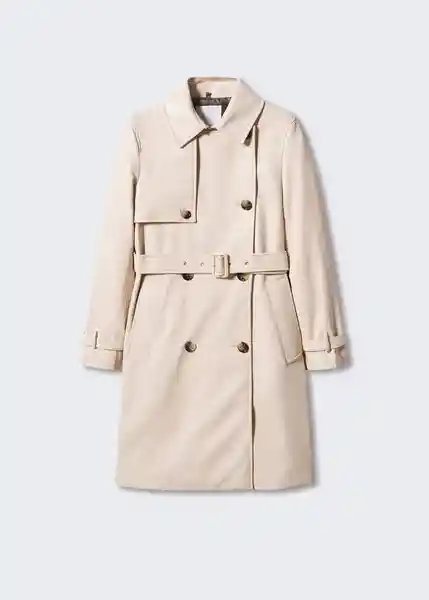 Gabardina Trench Polanapu Crudo Talla XS Mujer Mango