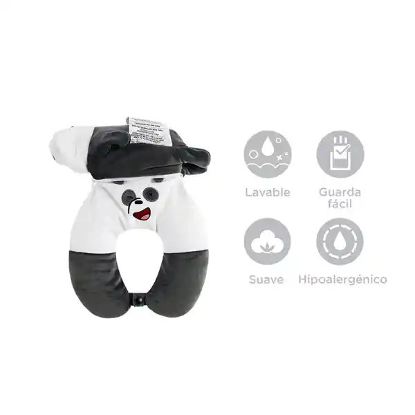 Miniso Almohada Ajustable Panda Osos Escandalosos Mediano Blanco