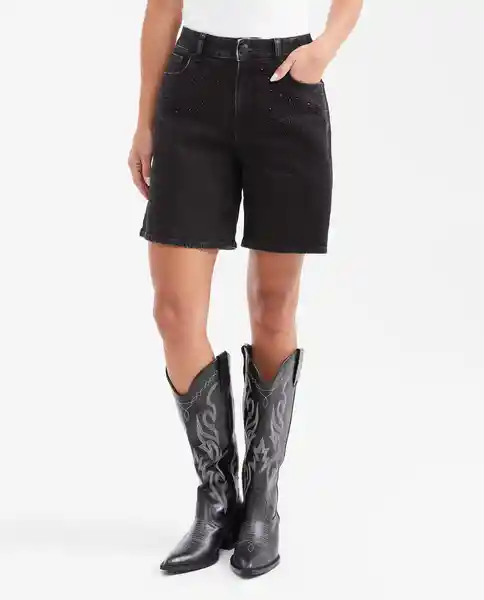 Short Femenino Negro Noche Ultraoscuro Talla 12 Chevignon