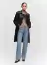 Abrigo Trench Polanapu Negro Talla XL Mujer Mango