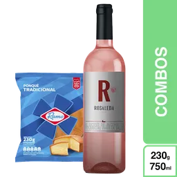 Combo Rosaleda Vino Rosado + Ramo Ponqué Tradicional Con Amor