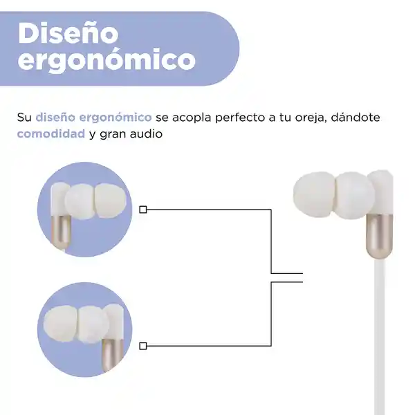 Audífonos Serie Life is For Fun Blanco 35 mm Mod Pa242 Miniso