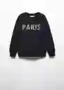 Buzo Sudadera Paris Negro Talla 12 Niña Mango