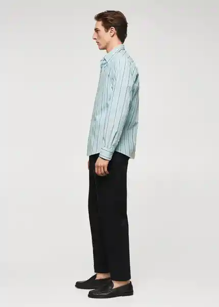 Camisa Esen Agua Talla M Hombre Mango