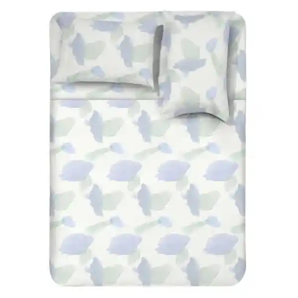 Finlandek Juego de Cama Doble Microfibra Doble Azul/Blanco