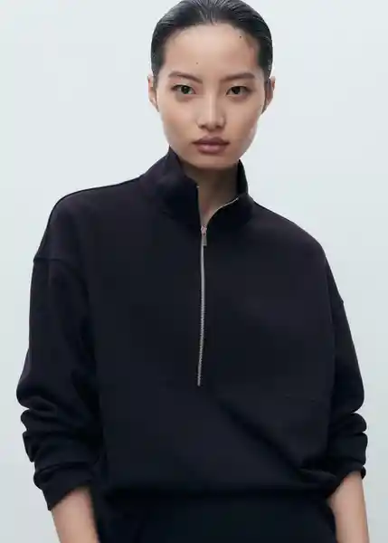 Buzo Sudadera Picol Navy Talla M Mujer Mango