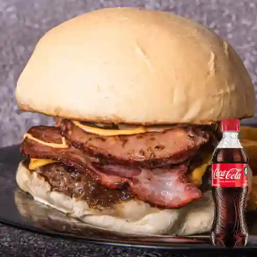Combo Hamburguesa Bacon Chorizo +Cocacola Orig 400ml