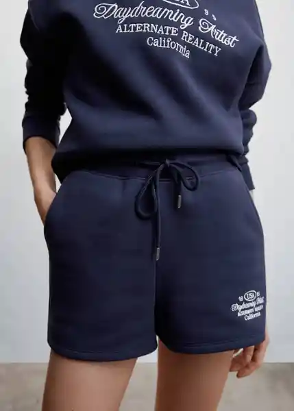 Short Basilea Navy Talla M Mujer Mango