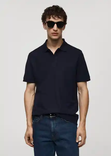 Camisa Polo Rea Marino Talla M Hombre Mango