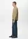 Camisa Oxford Khaki Talla M Hombre Mango