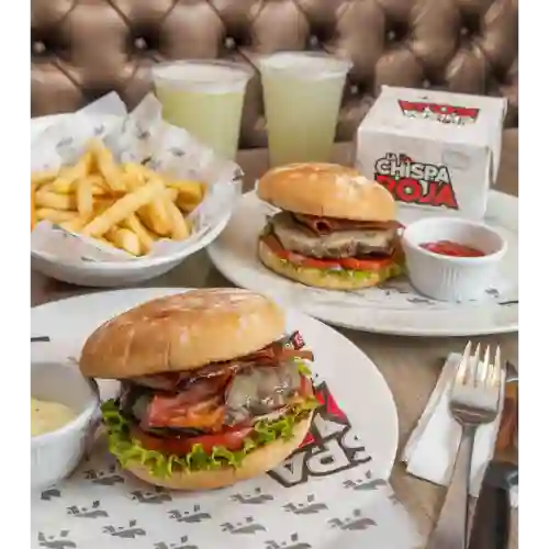 Hamburguesas Combo Pareja Extra Tocineta