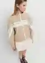 Chaqueta Mix Beige Talla S Mujer Mango
