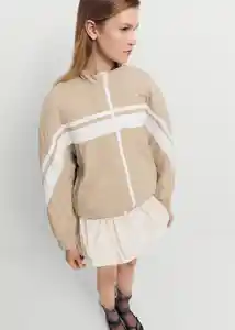 Chaqueta Mix Beige Talla S Mujer Mango