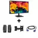 Lg Monitor 22Mk400H + Cable Vga + Soporte Brazo + Parlantes