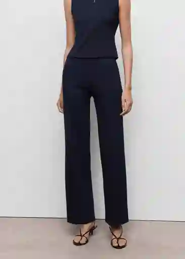 Pantalón Brin Navy Talla S Mujer Mango