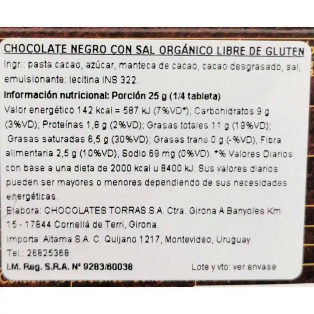 Torras Cacao Negro con Flor de Sal