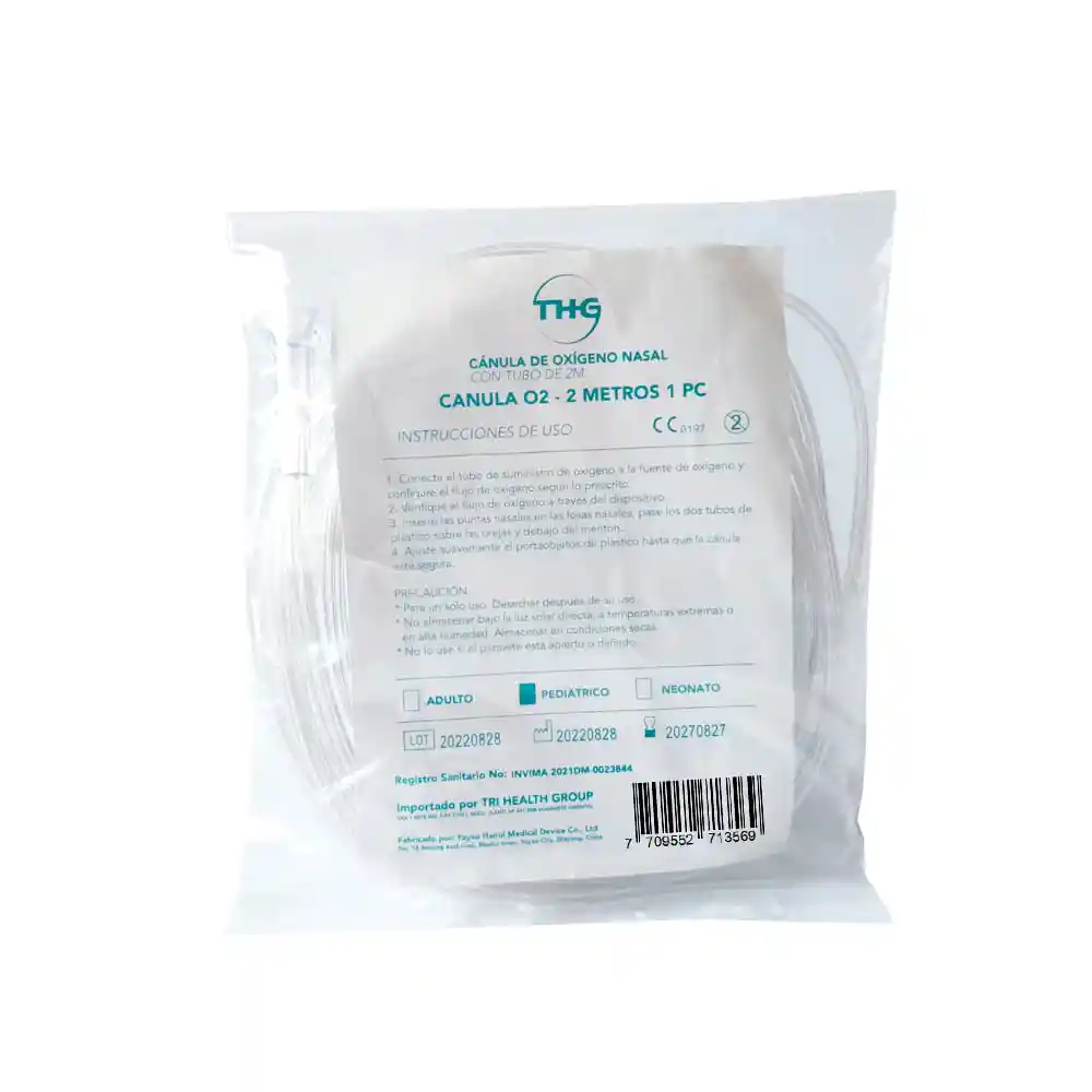 Canula Nasal Para Oxigeno Pediatrica Thg 2 Metros