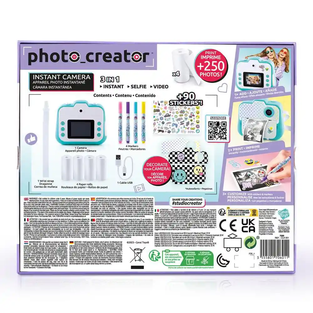Camara Instantanea 3 en 1 Canal Toys