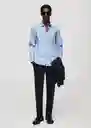 Camisa Palmar Celeste Talla M Hombre Mango