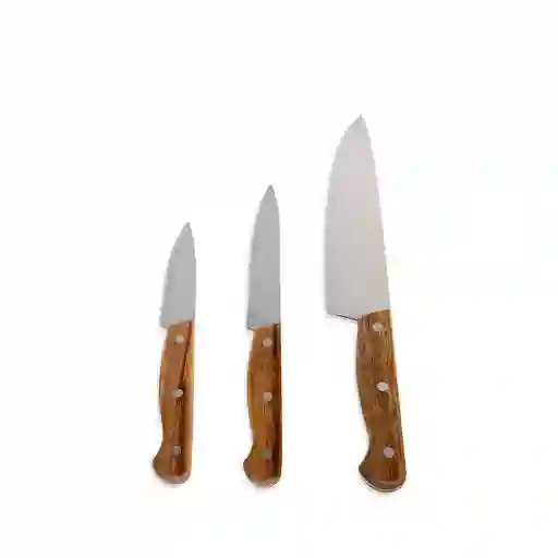 Set Cuchillos Mango Madera 23944 Ambiente Gourmet