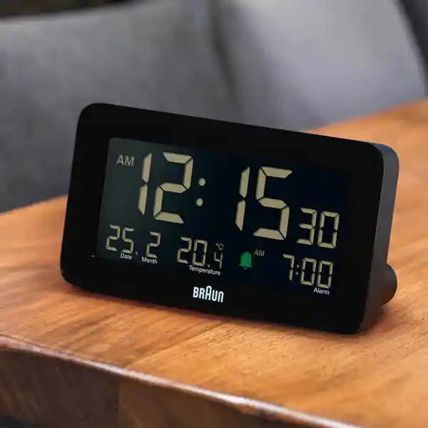 Braun Reloj Despertador Con Temperatura Negro