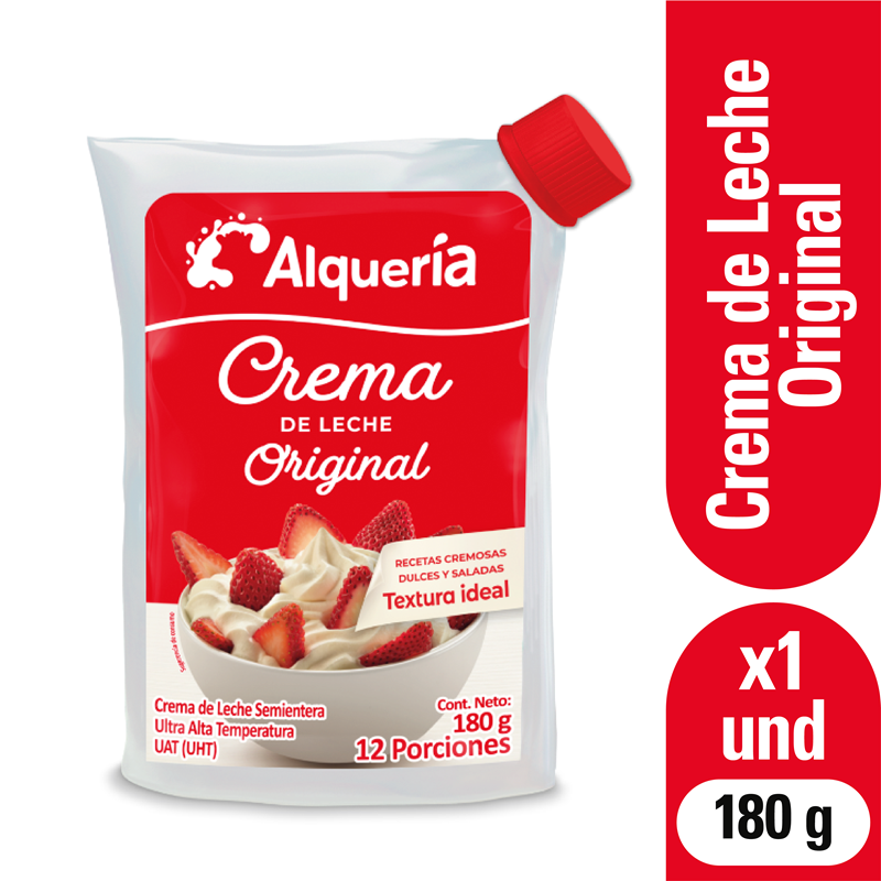Alqueria Crema de Leche Semientera 180 g
