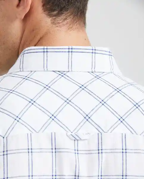 Camisa Button Down Plaid Masculino Blanco 0 Claro T. M Chevignon