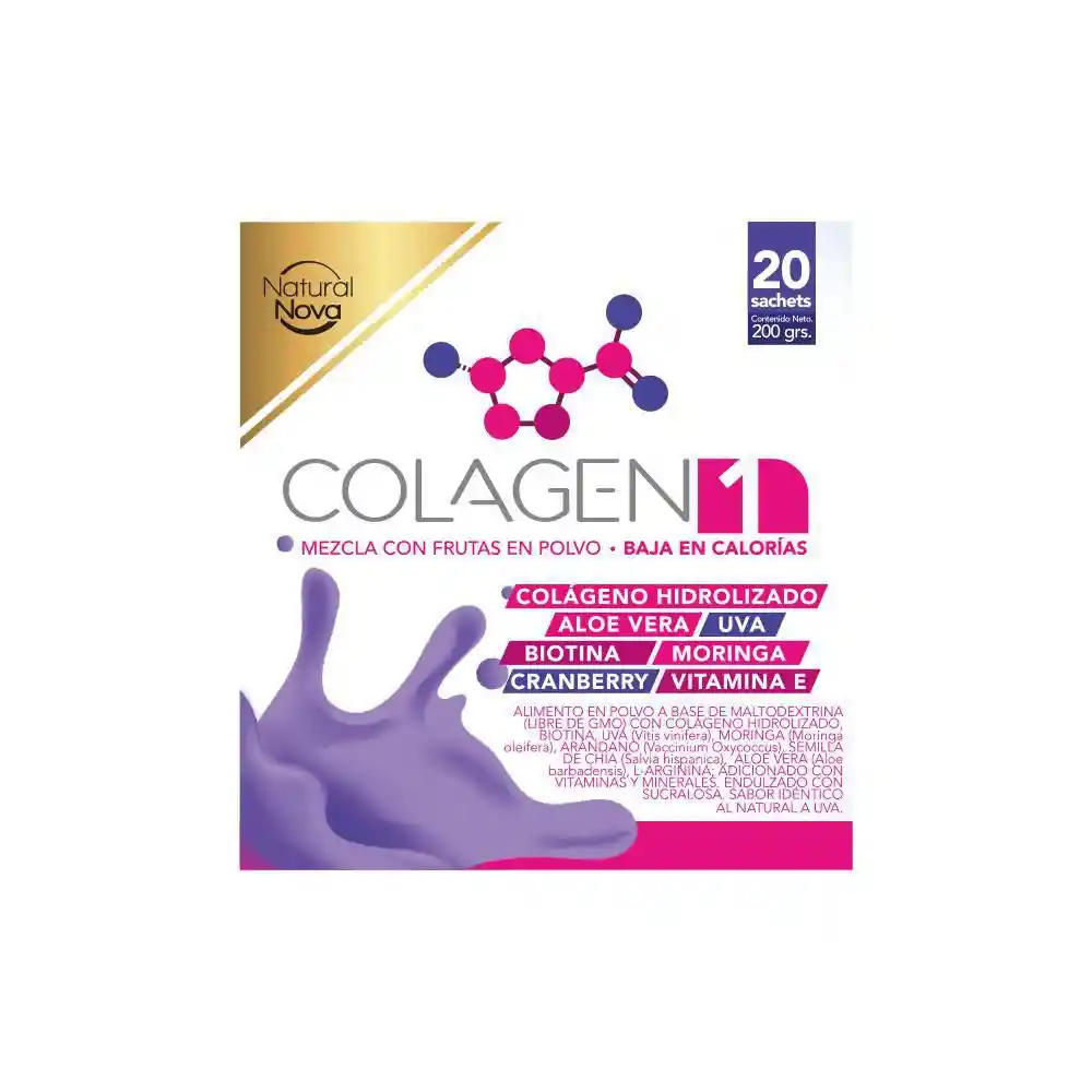 Natural Nova Colageno Polvo Sobres X10G X20 Sachets