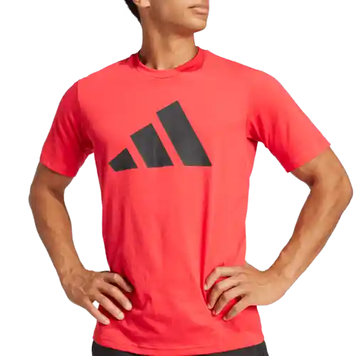 Adidas Camiseta Logo Manga Corta Entrenamiento Hombre Rojo T M
