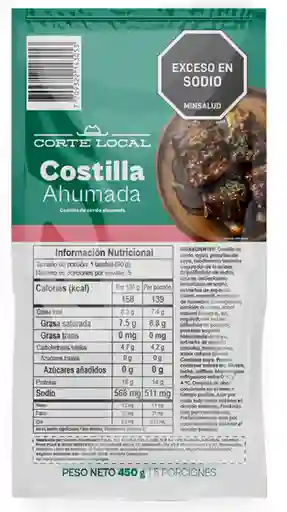 Corte Local Costilla Cerdo Ahumada