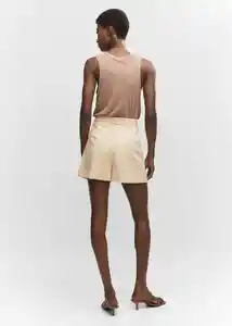 Short Pedrito Beige Talla 36 Mujer Mango