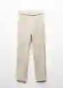 Pantalón Sophie Off-White Talla 44 Mujer Mango