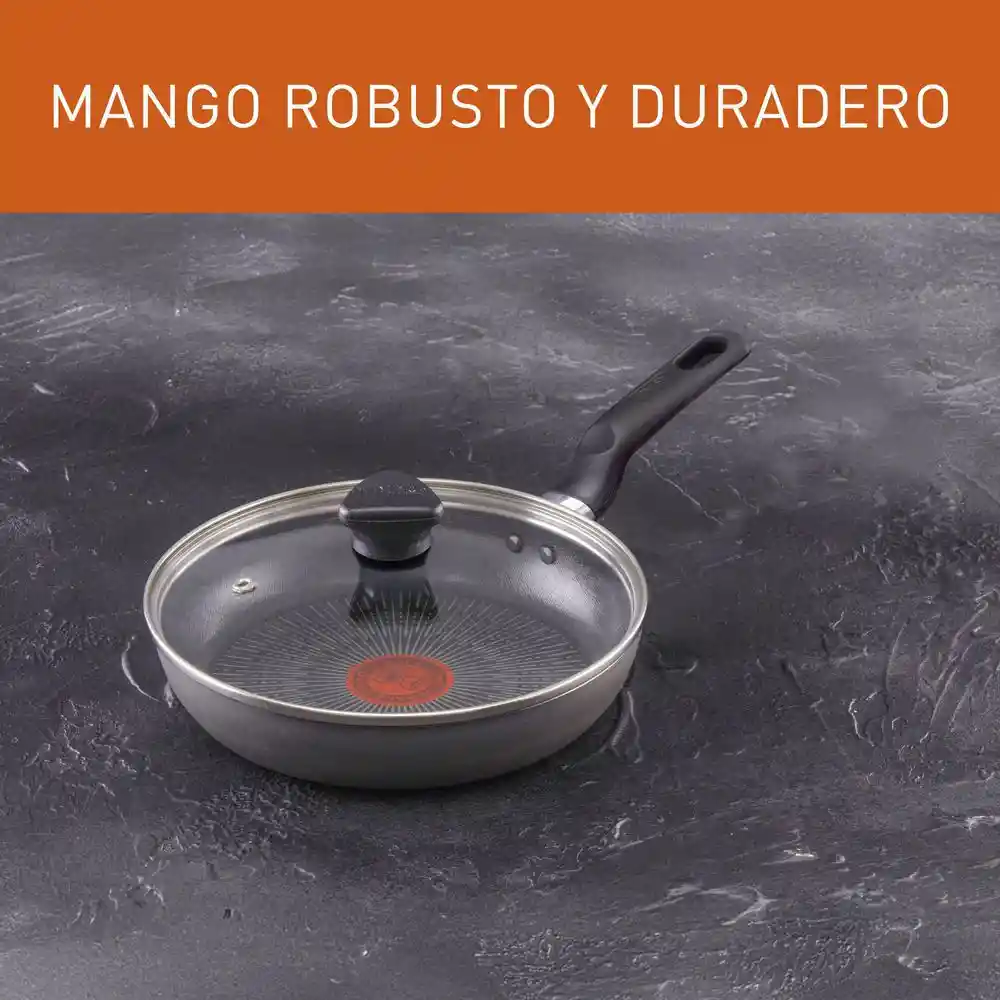 Sarten Imusa Aluminio Antiadherente Tapa de Vidrio 2 Piezas Gris