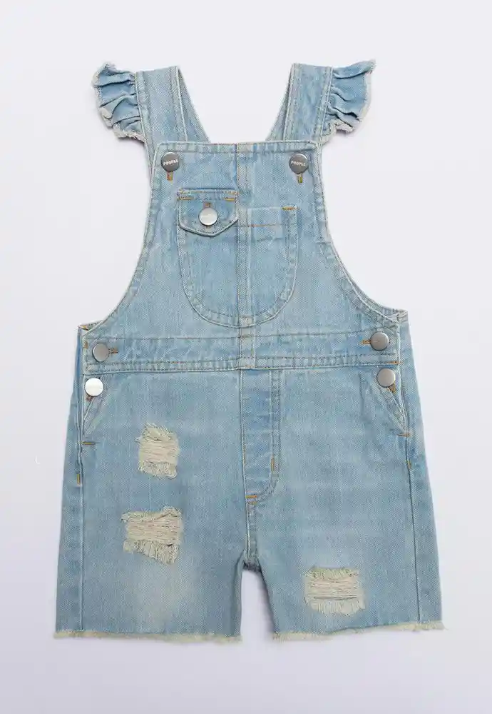 Overol Corto 6/9 Meses-azul