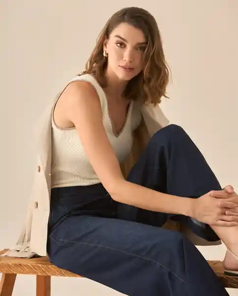 Suéter Tejido Crudo Puro Claro Talla L 462G213 Esprit