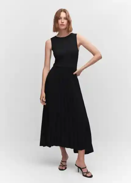 Vestido Caldera-A Negro Talla L Mujer Mango