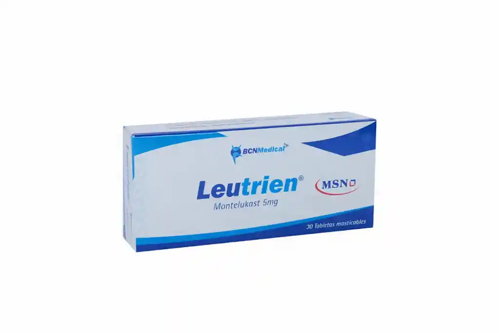Leutrien Montelikast (5 mg) 30 Tabletas Masticables 
