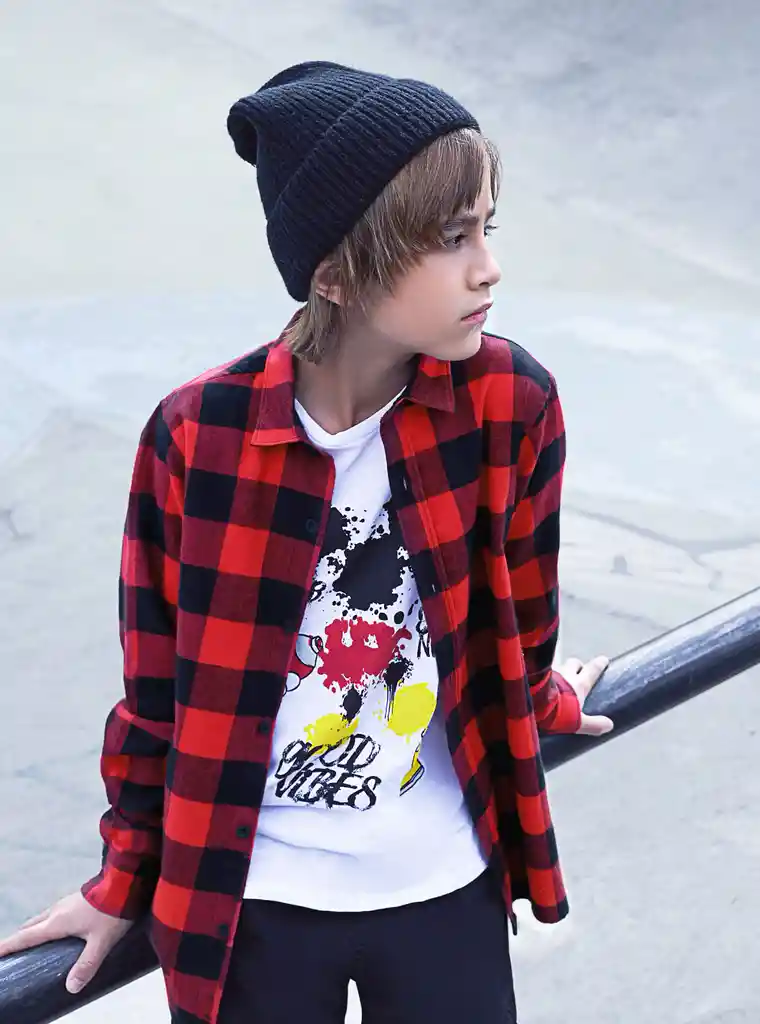 Camisa Leñadora Cuadros Talla 4 Rojo