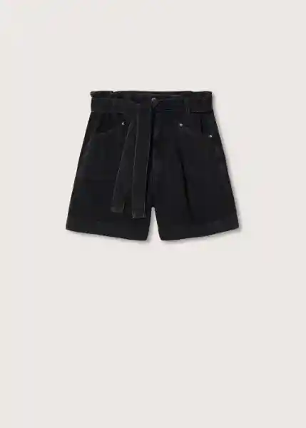 Short Ares Tejano Negro Talla 18 Mujer Mango