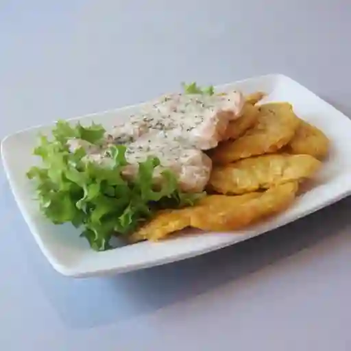 Salmón al ajillo