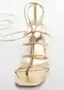Sandalias Corde1 Oro Talla 39 Mujer Mango