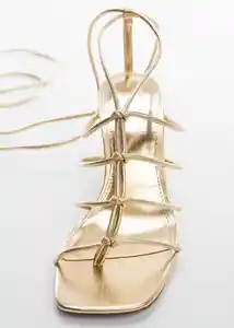 Sandalias Corde1 Oro Talla 39 Mujer Mango