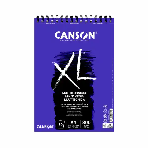 Canson Block Xl Mixmedia (Azul) 300 g A4 30 Hojas