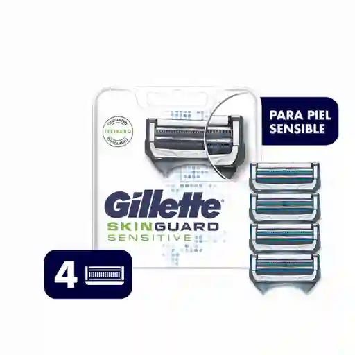 Gillette SkinGuard Sensitive Cartuchos Para Afeitar X 4