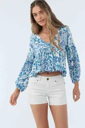 Blusa Manga Larga Mary Cristina Floral Mujer