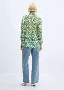 Camisa Laurel-H Verde Talla M Mujer Mango