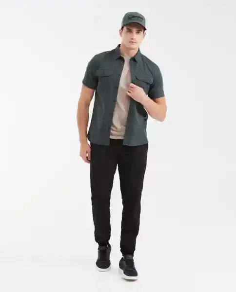 Camisa Cargo Manga Corta Verde Selvoso Ultraoscuro M Chevignon