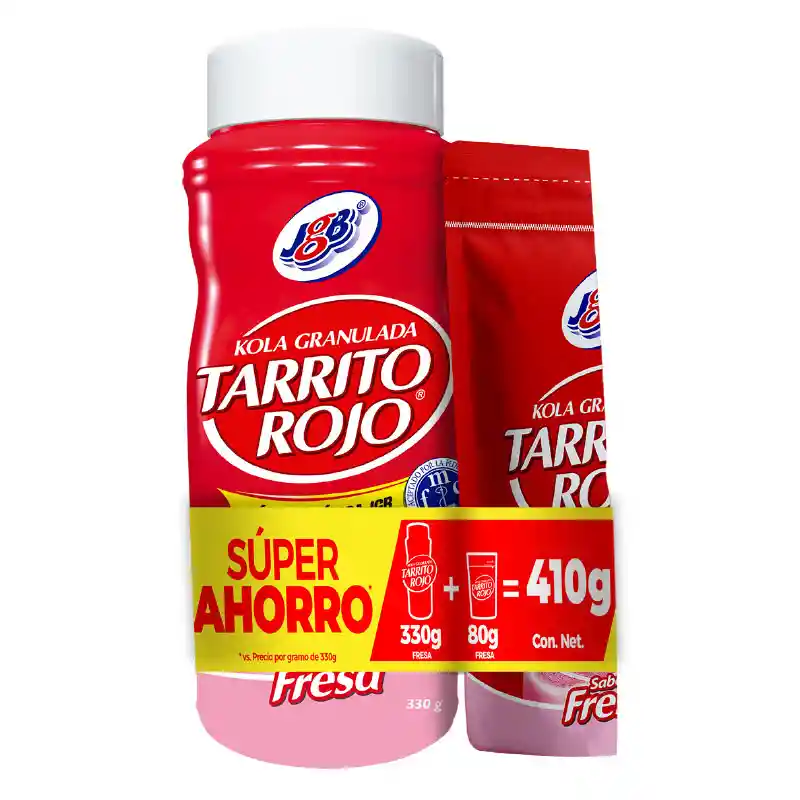 Tarrito Rojo Pack Kola Granulada Fresa